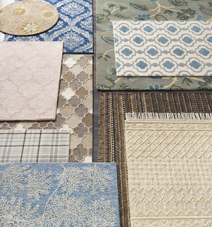 Gleed Traditional Damask Blue And Gray Area Rug - The Rug Decor