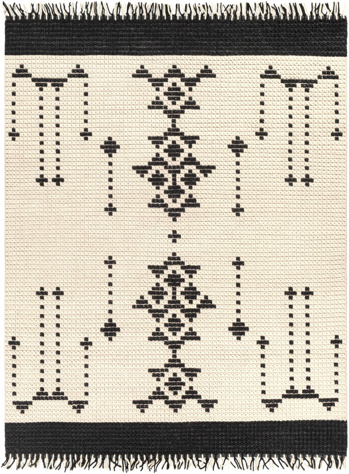 Glenorie Modern Style Ivory And Black Hand Woven Area Rug - The Rug Decor