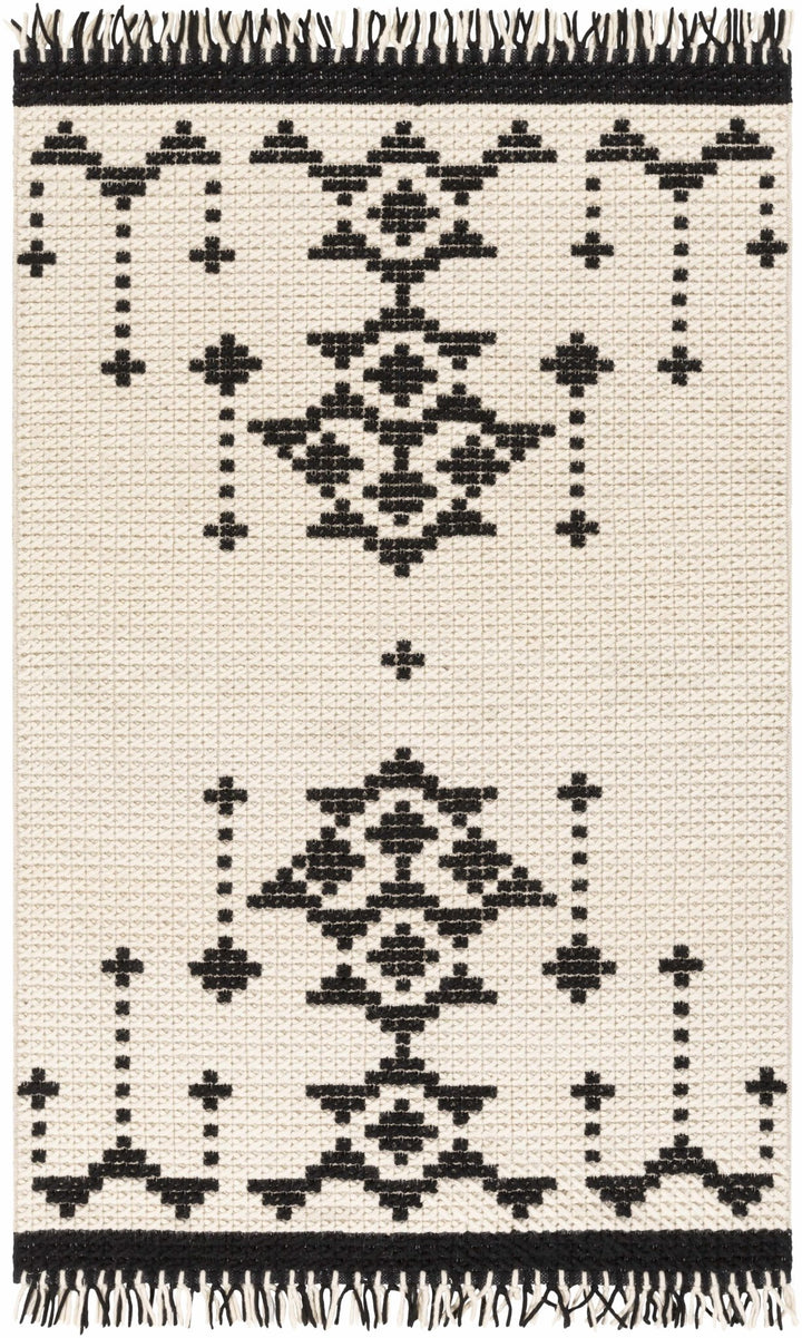 Glenorie Modern Style Ivory And Black Hand Woven Area Rug - The Rug Decor