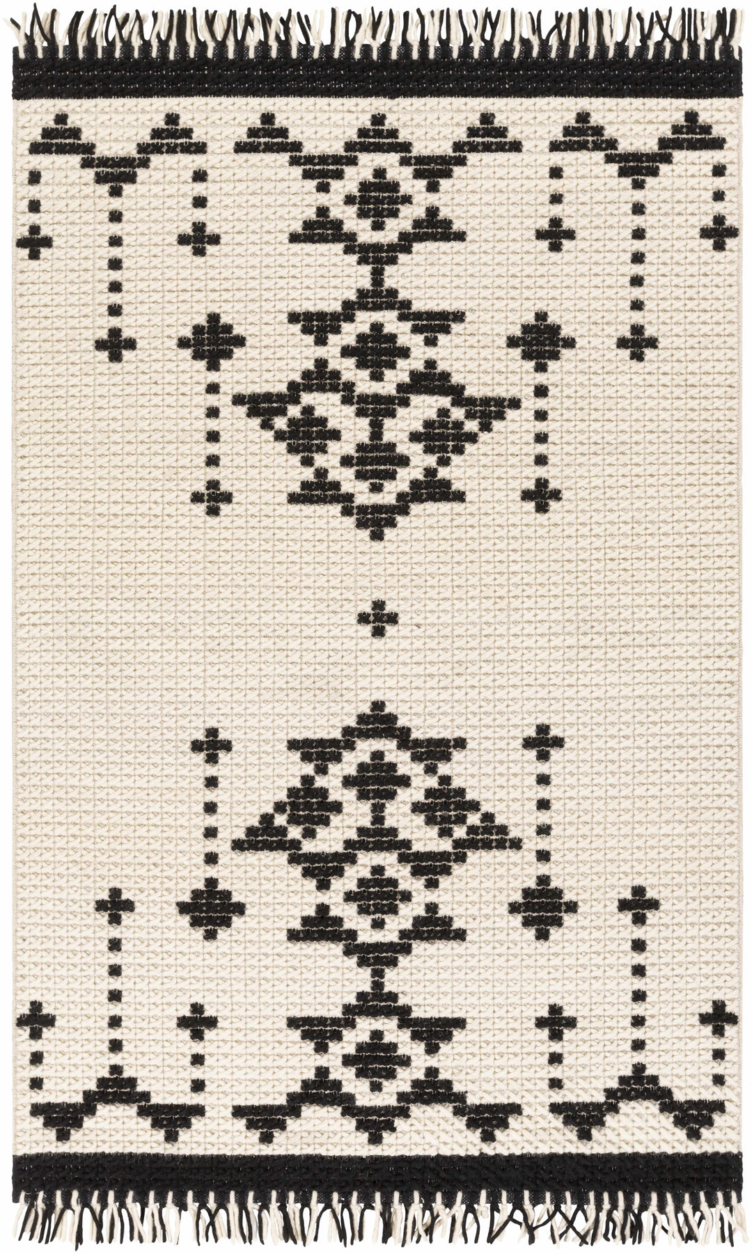 Glenorie Modern Style Ivory And Black Hand Woven Area Rug