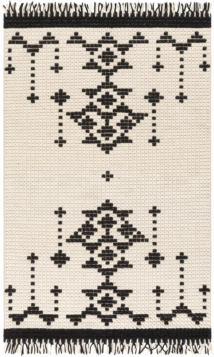 Glenorie Modern Style Ivory And Black Hand Woven Area Rug