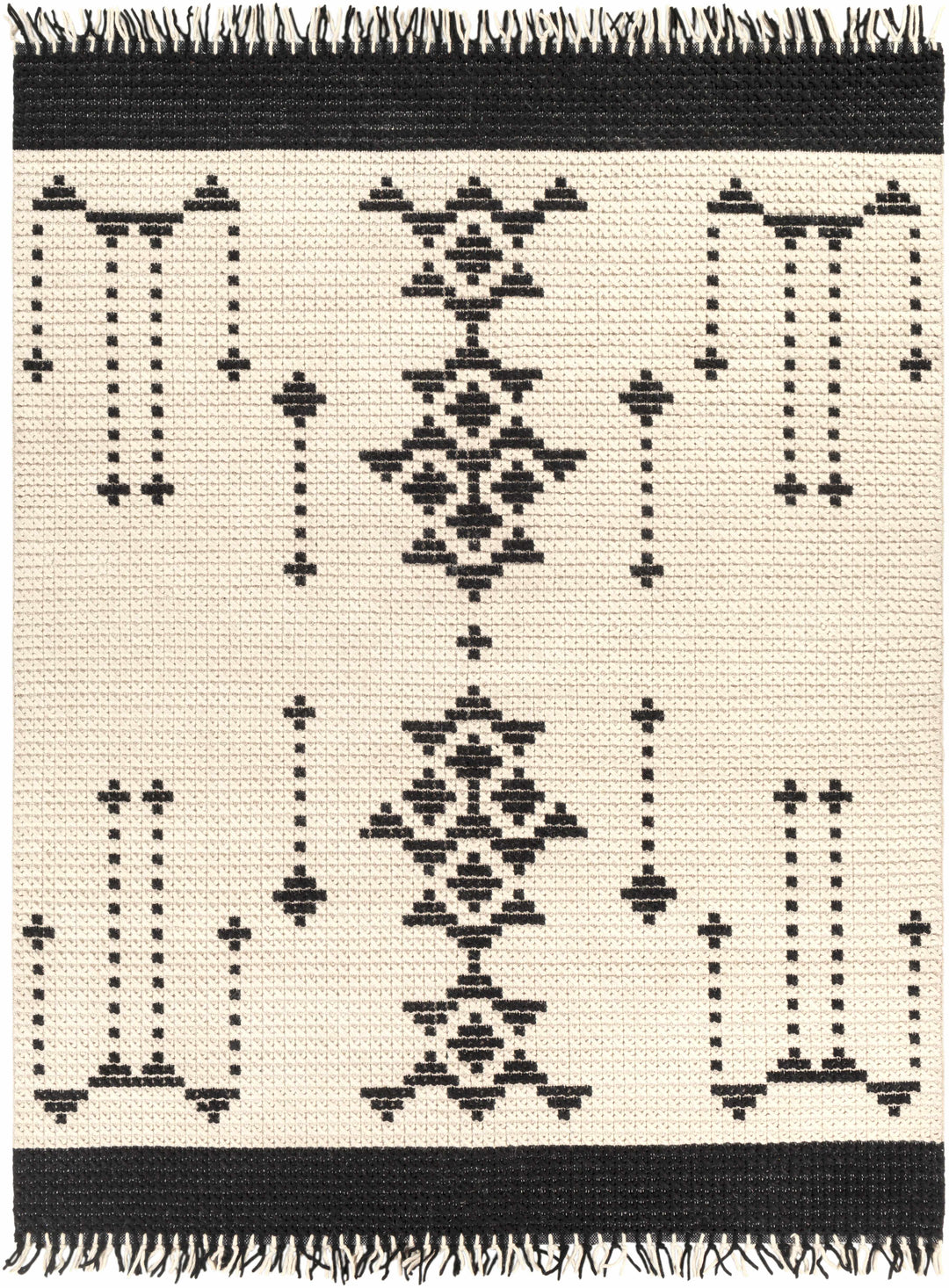 Glenorie Modern Style Ivory And Black Hand Woven Area Rug