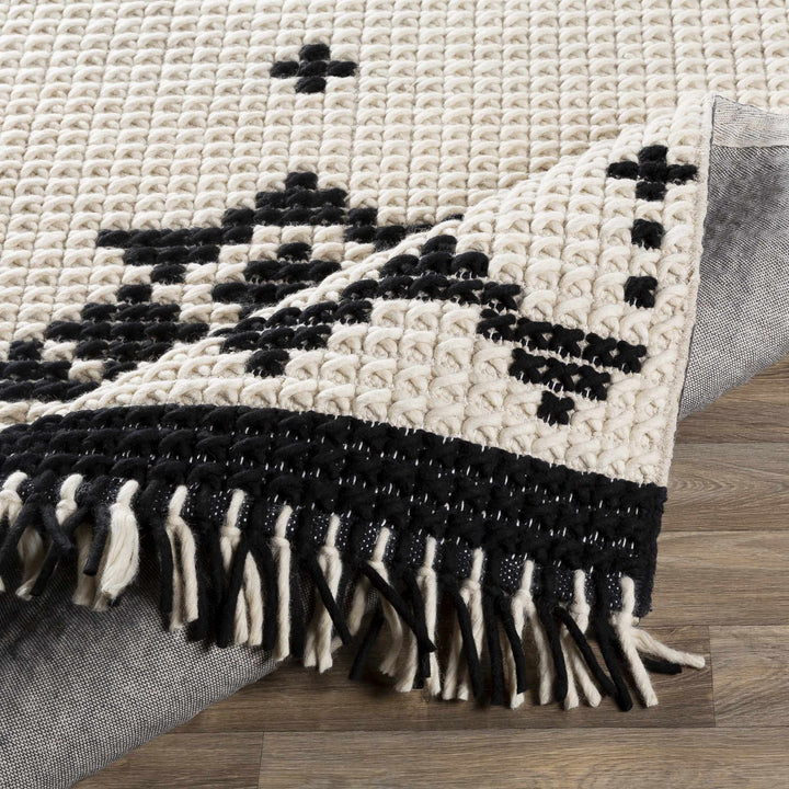 Glenorie Modern Style Ivory And Black Hand Woven Area Rug
