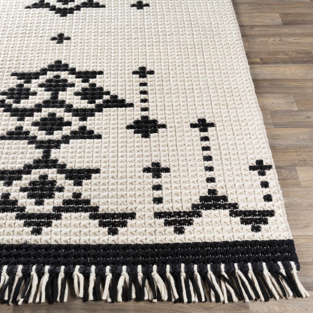 Glenorie Modern Style Ivory And Black Hand Woven Area Rug