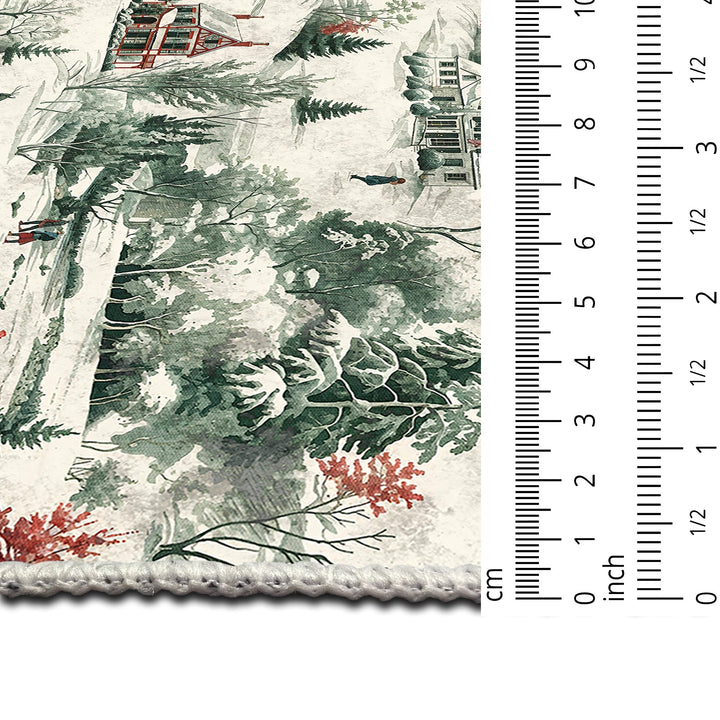 Glowmas Christmas Green Machine Washable Cotton Area Rug - The Rug Decor