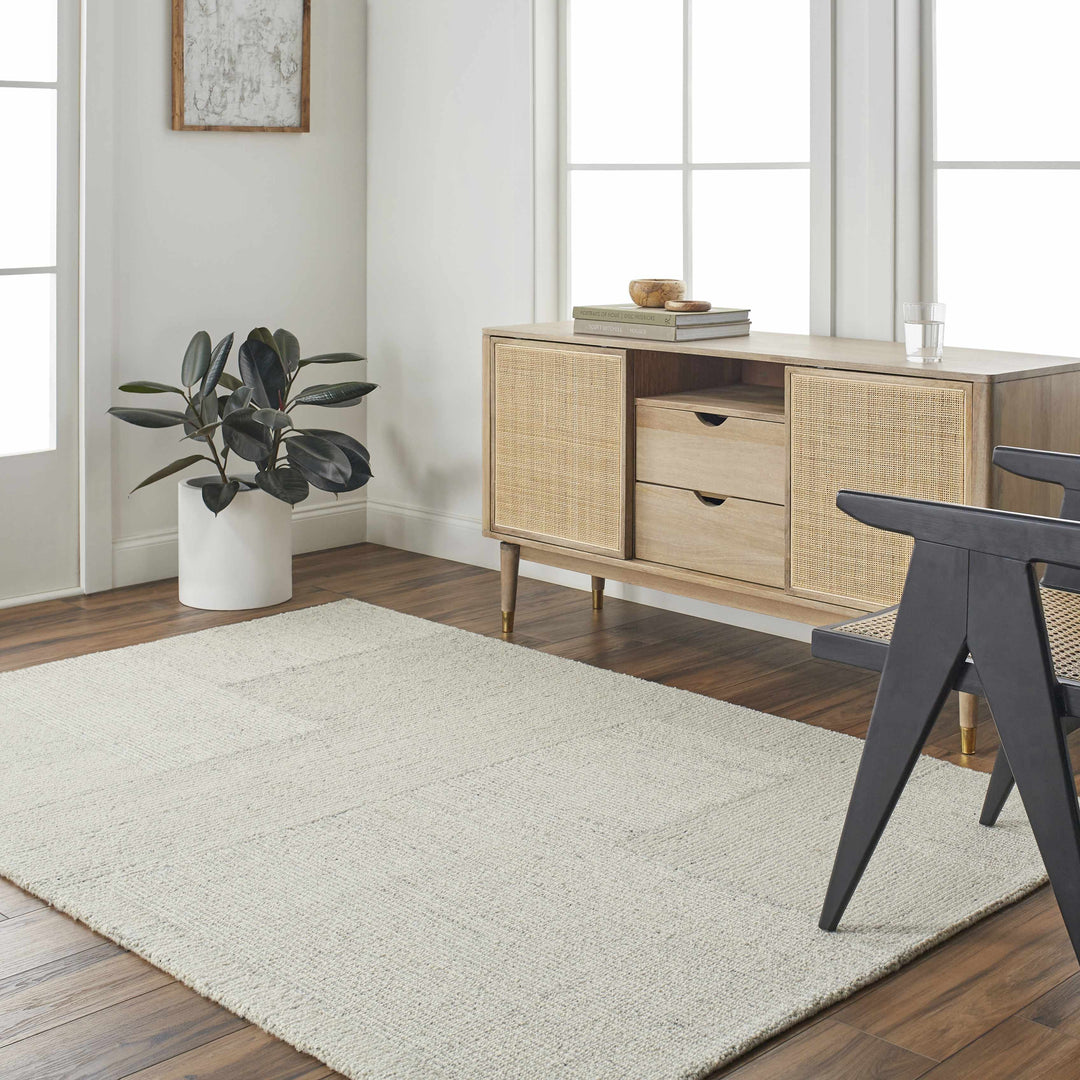 Gunda Modern Style Beige Hand Tufted Wool Area Rug