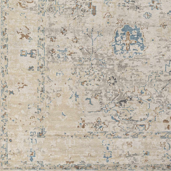 Gonzaga Transitional Design Gray And Beige Hand Knotted Premium Rug