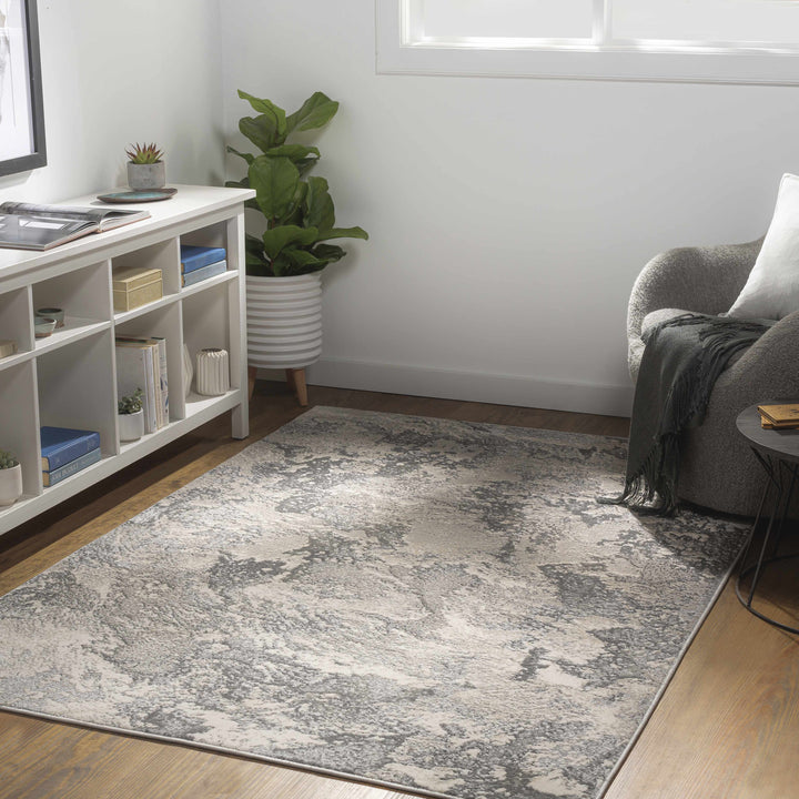 Godefroy Ivory And Gray Modern Abstract Design Area Rug