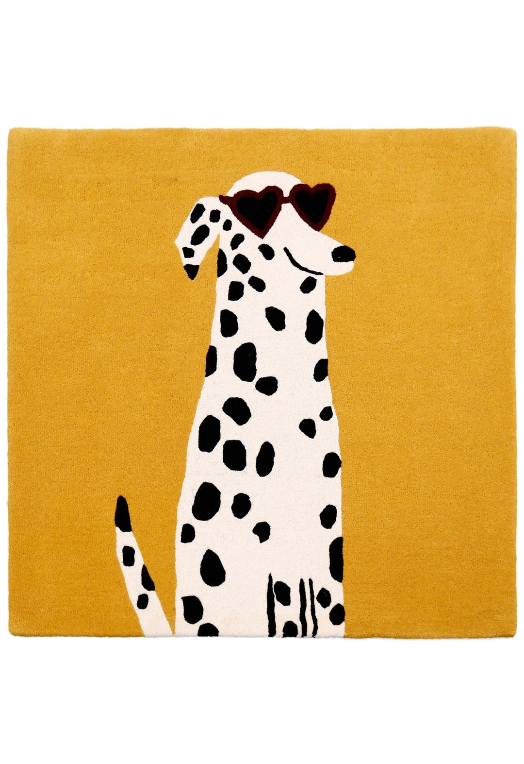 Gold And Black Shady Dalmatian Hand Tufted 4x4 Wool Rug - The Rug Decor