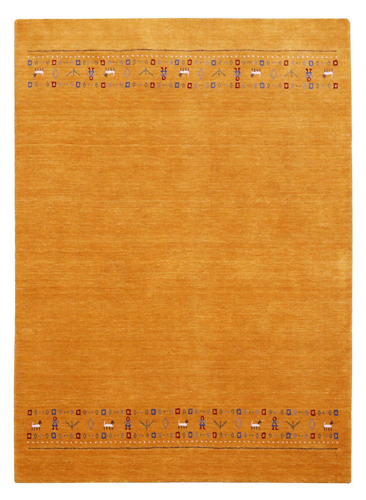 Gold And Blue Modern Design Hand Loomed Wool Area Rug - The Rug Decor