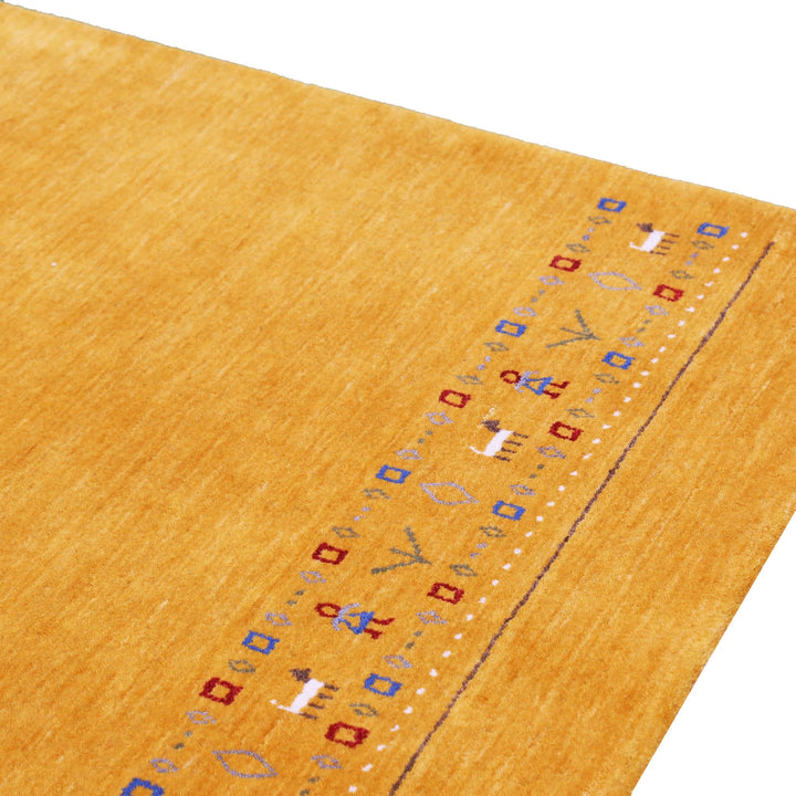 Gold And Blue Modern Design Hand Loomed Wool Area Rug - The Rug Decor