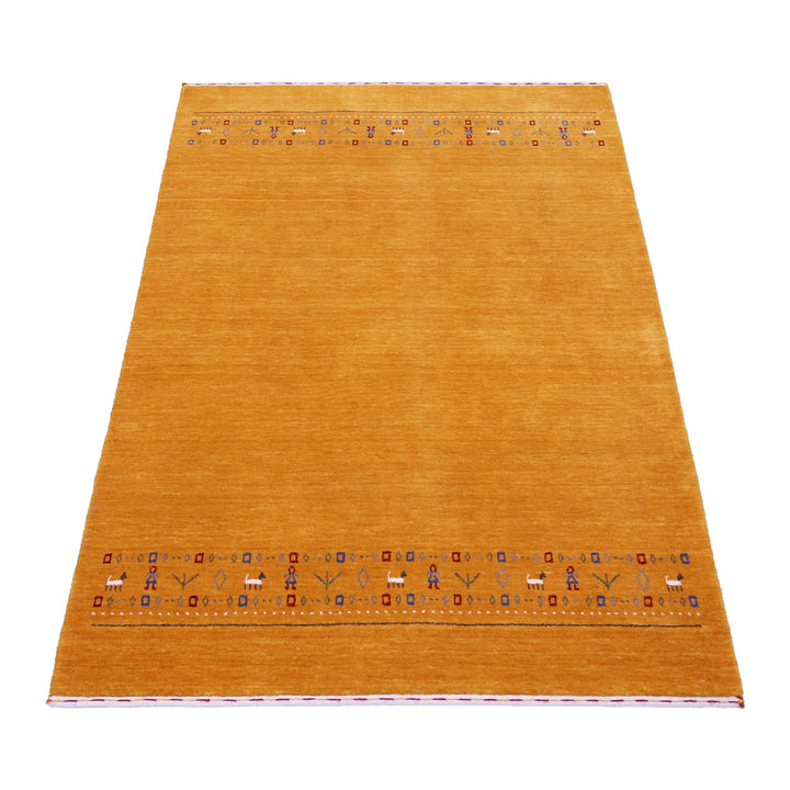 Gold And Blue Modern Design Hand Loomed Wool Area Rug - The Rug Decor