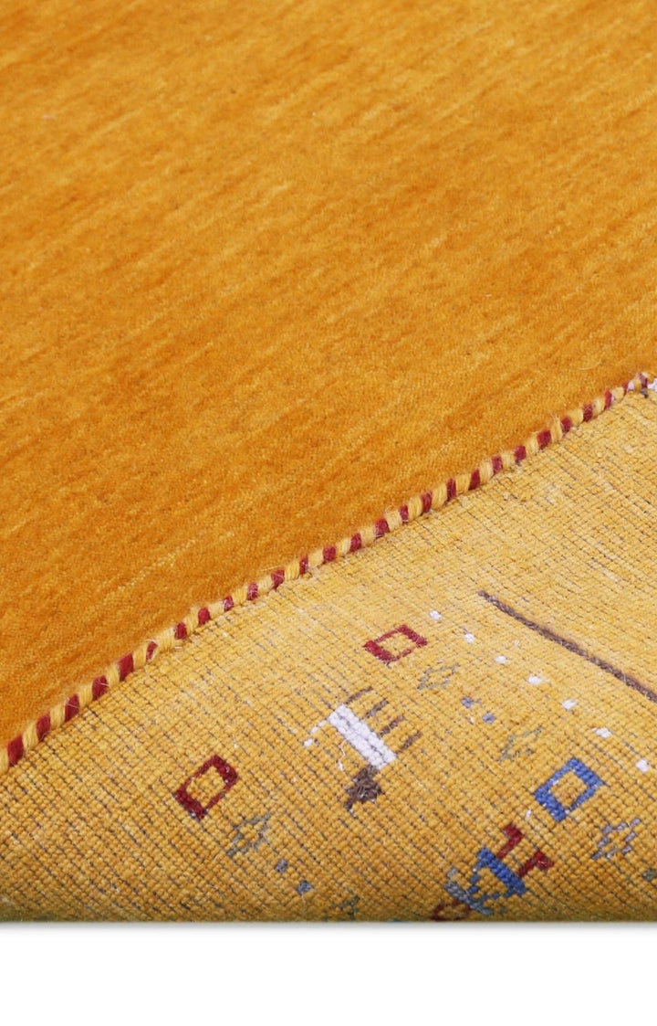 Gold And Blue Modern Design Hand Loomed Wool Area Rug - The Rug Decor