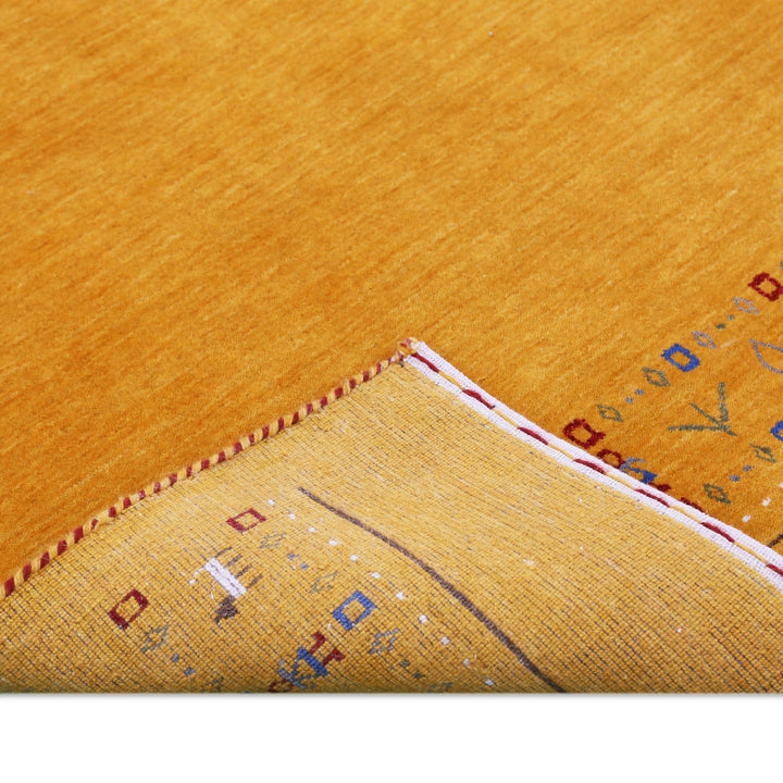 Gold And Blue Modern Design Hand Loomed Wool Area Rug - The Rug Decor