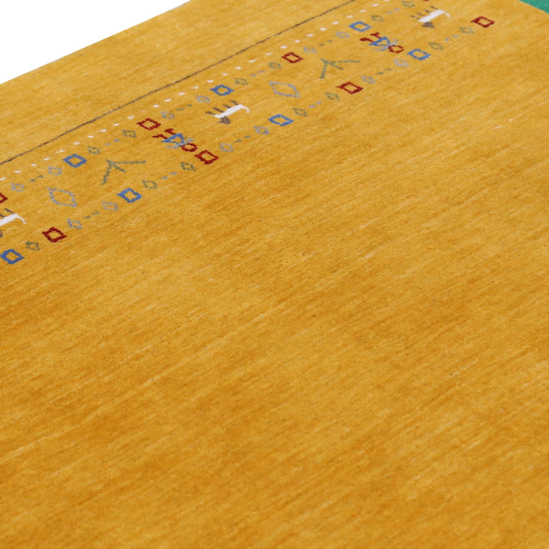 Gold And Blue Modern Design Hand Loomed Wool Area Rug - The Rug Decor