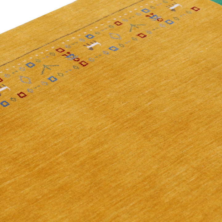 Gold And Blue Modern Design Hand Loomed Wool Area Rug - The Rug Decor