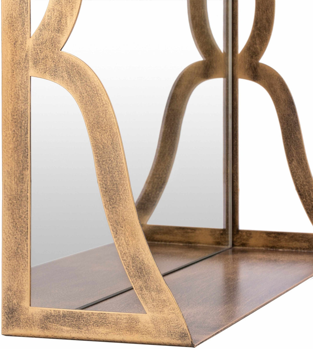 Gold and Taupe Rectangle Frame Stand Mirror - The Rug Decor