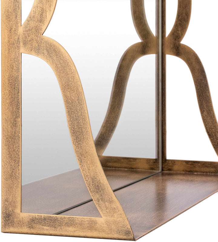 Gold and Taupe Rectangle Frame Stand Mirror - The Rug Decor