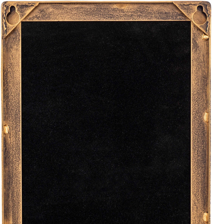 Gold and Taupe Rectangle Frame Stand Mirror - The Rug Decor