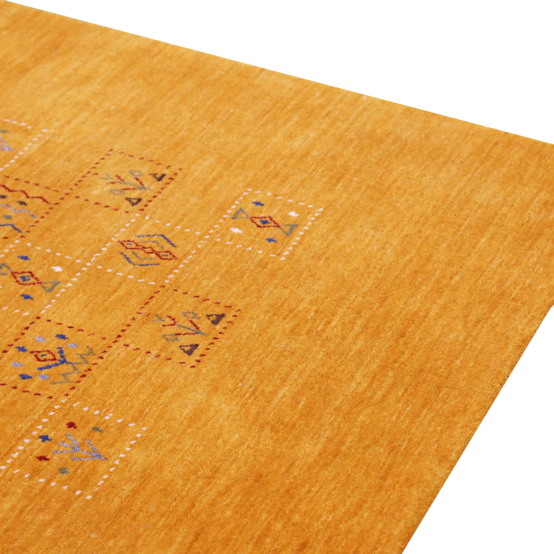 Gold Center Pattern Hand Loomed Wool Area Rug - The Rug Decor
