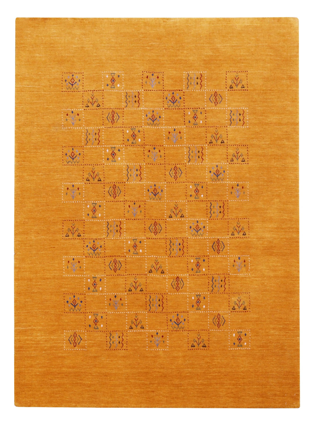 Gold Center Pattern Hand Loomed Wool Area Rug - The Rug Decor