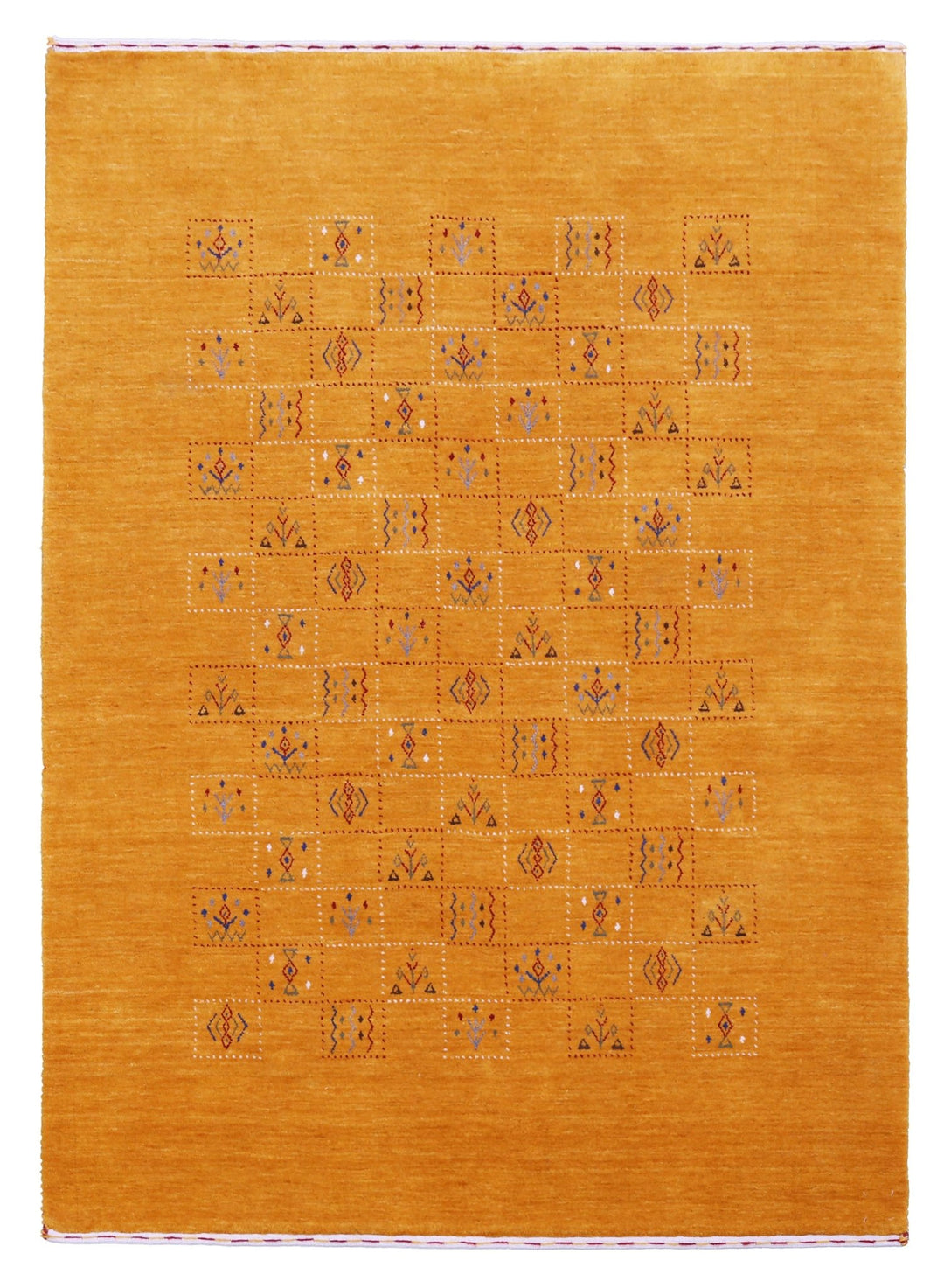 Gold Center Pattern Hand Loomed Wool Area Rug - The Rug Decor