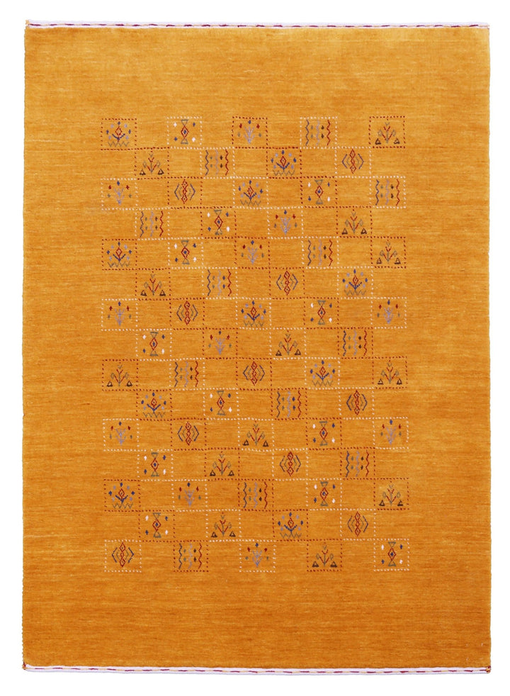 Gold Center Pattern Hand Loomed Wool Area Rug - The Rug Decor
