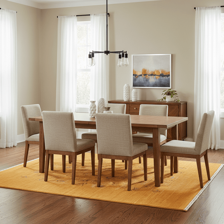 Gold Center Pattern Hand Loomed Wool Area Rug - The Rug Decor