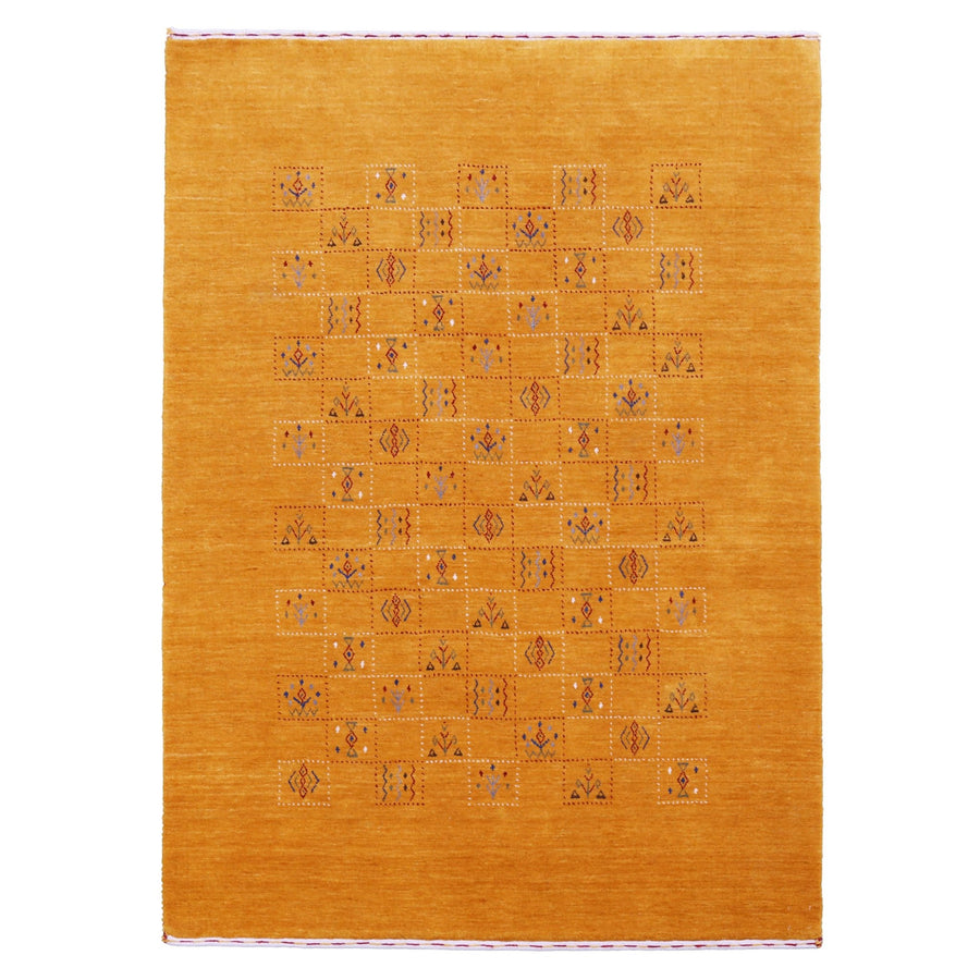 Gold Center Pattern Hand Loomed Wool Area Rug - The Rug Decor