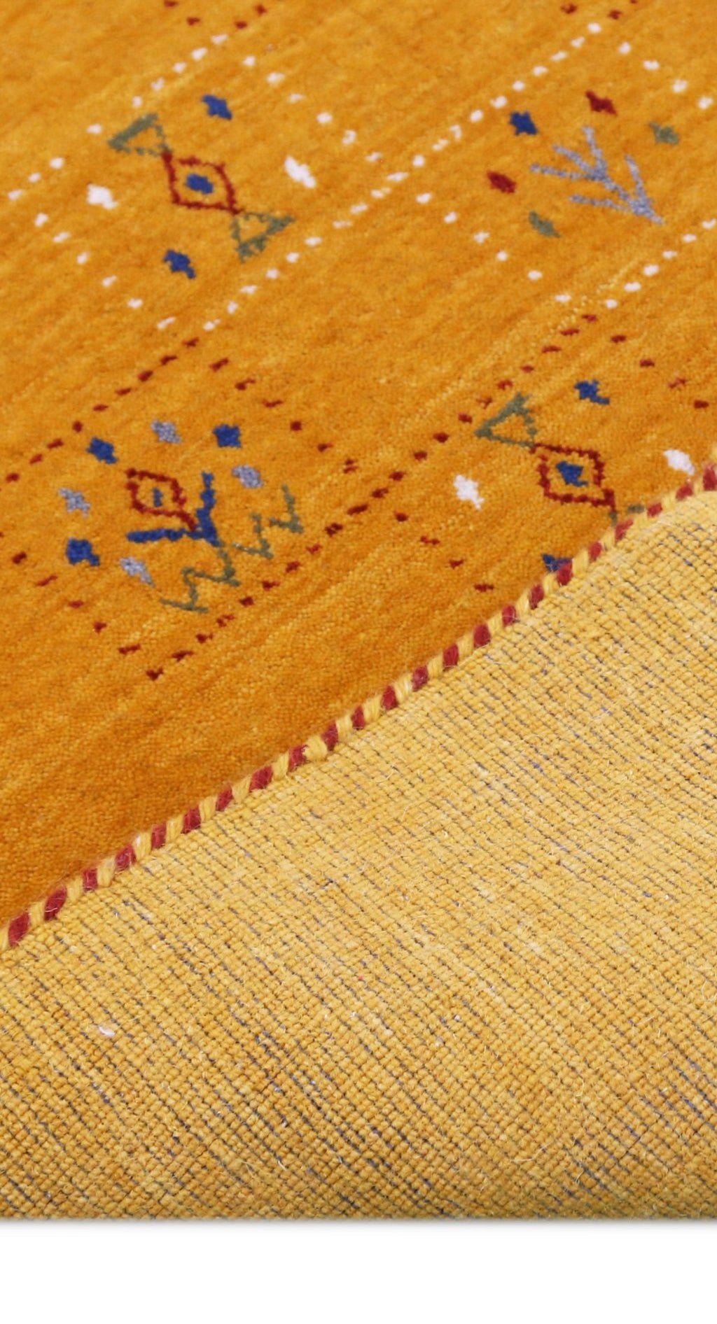 Gold Center Pattern Hand Loomed Wool Area Rug - The Rug Decor