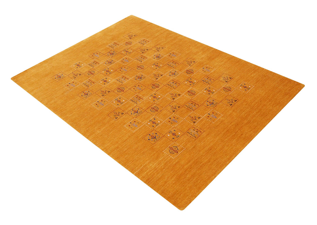 Gold Center Pattern Hand Loomed Wool Area Rug - The Rug Decor