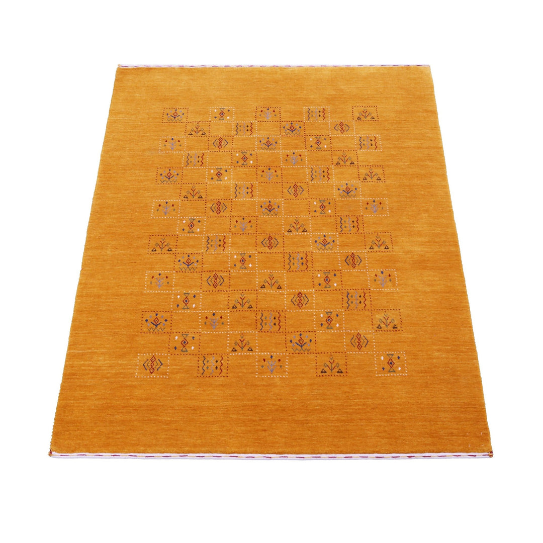 Gold Center Pattern Hand Loomed Wool Area Rug - The Rug Decor