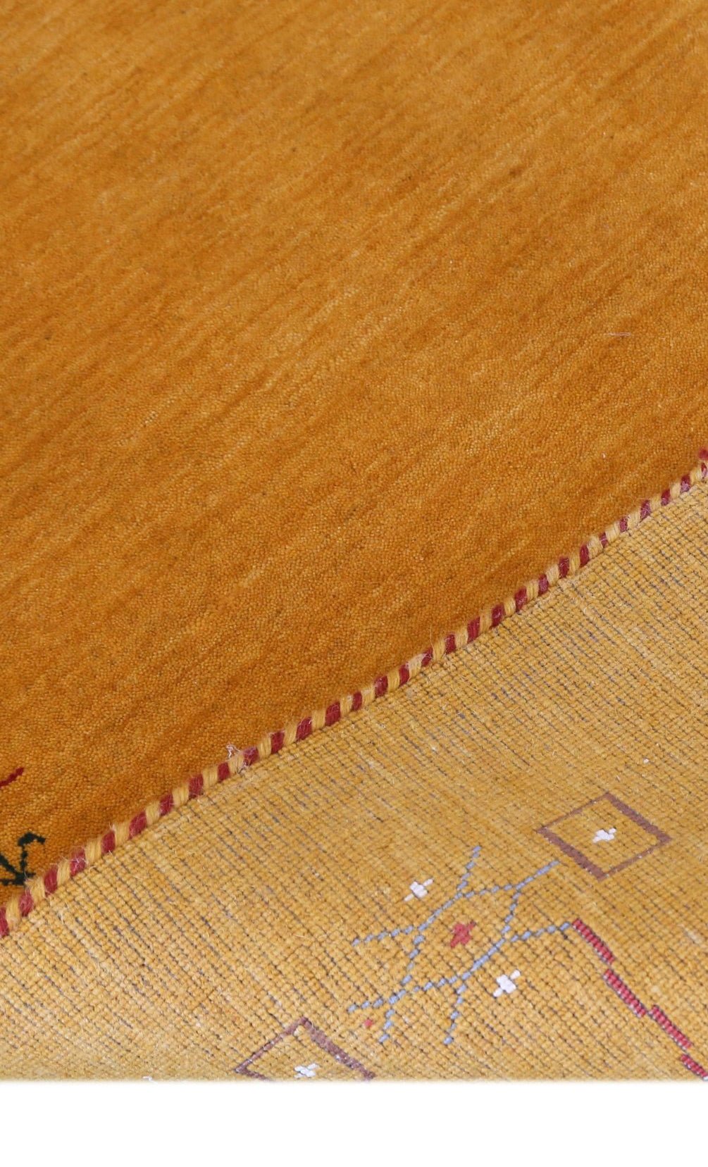 Gold Contemporary Gabbeh Border Design Hand Loomed Wool Area Rug - The Rug Decor