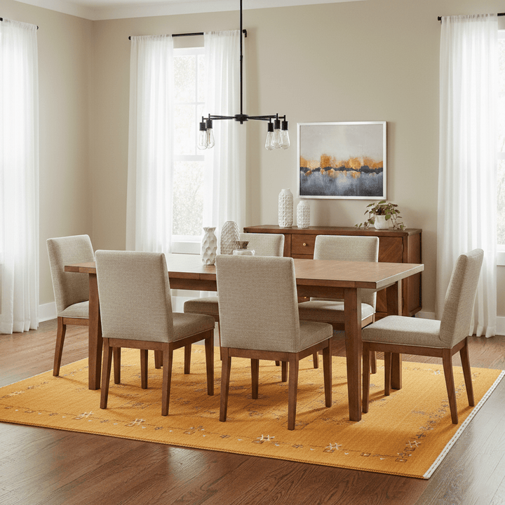 Gold Contemporary Gabbeh Border Design Hand Loomed Wool Area Rug - The Rug Decor