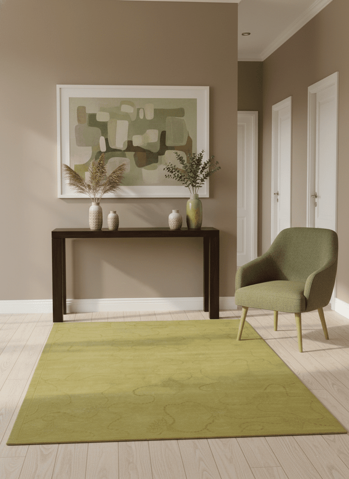 Gold Hand knotted contemporary 6x9 wool And Art Silk Area Rug - The Rug Decor