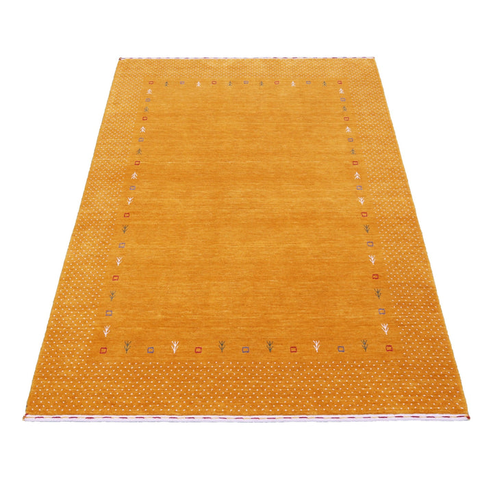 Gold Tribal Border Design Hand Loomed Wool Area Rug - The Rug Decor