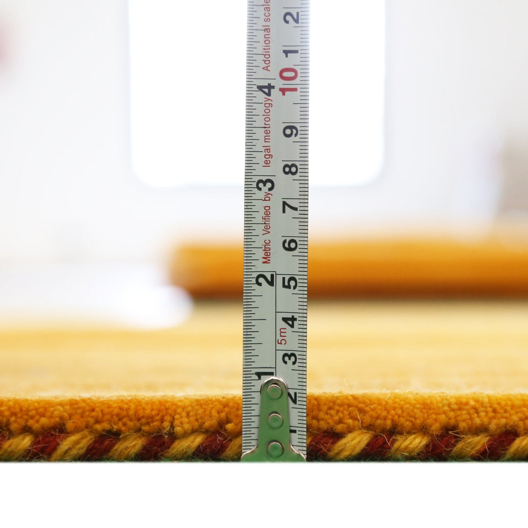 Gold Tribal Border Design Hand Loomed Wool Area Rug - The Rug Decor