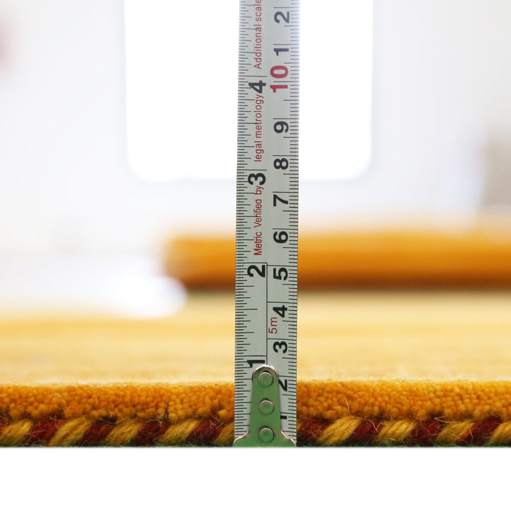 Gold Tribal Border Design Hand Loomed Wool Area Rug - The Rug Decor