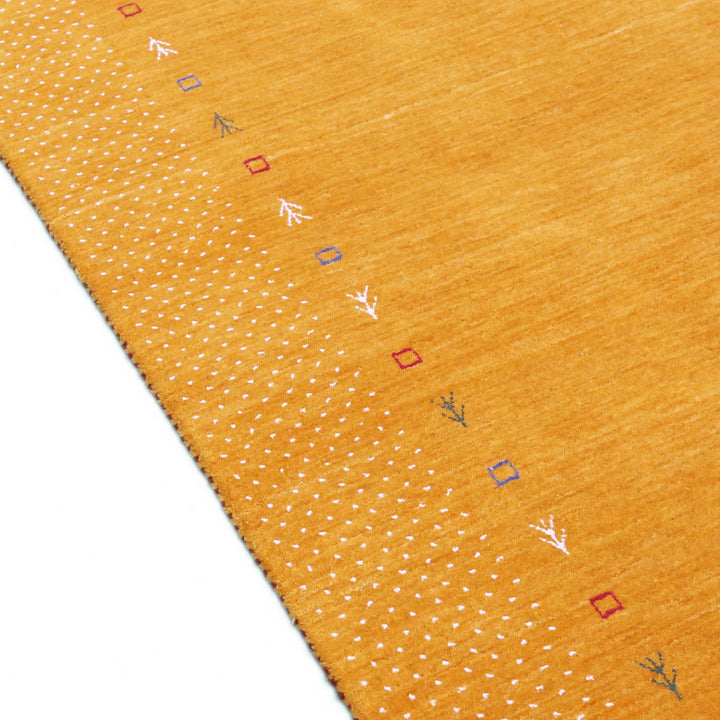 Gold Tribal Border Design Hand Loomed Wool Area Rug - The Rug Decor