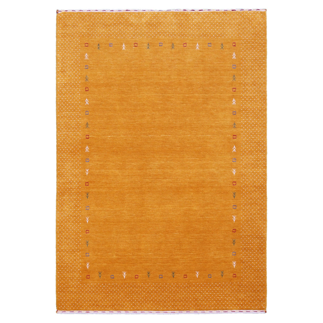 Gold Tribal Border Design Hand Loomed Wool Area Rug - The Rug Decor