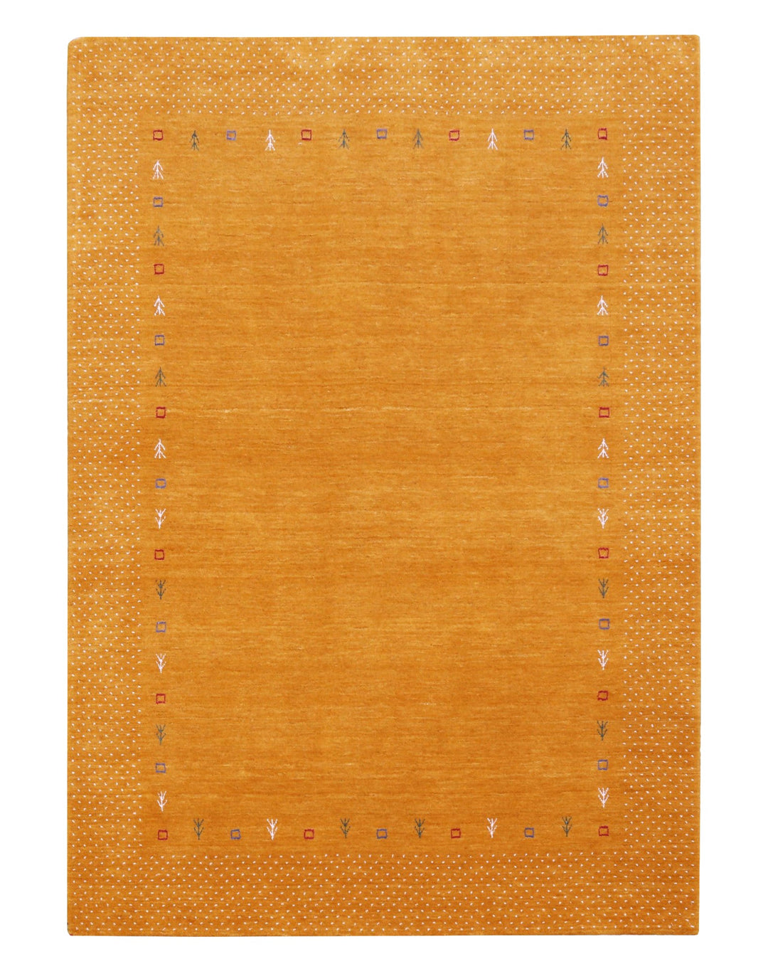 Gold Tribal Border Design Hand Loomed Wool Area Rug - The Rug Decor