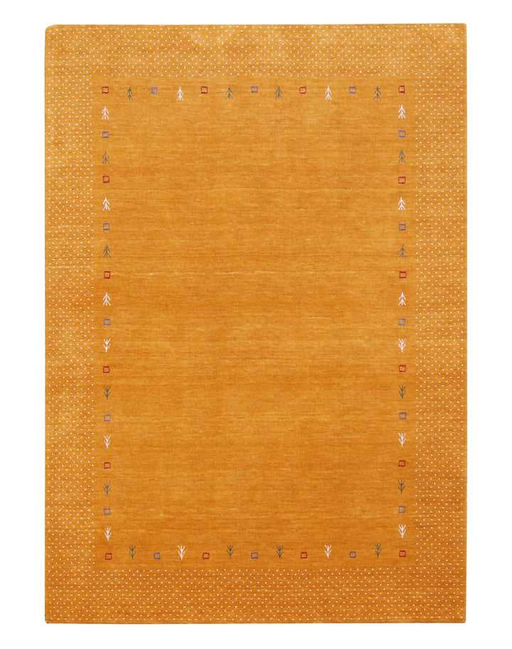 Gold Tribal Border Design Hand Loomed Wool Area Rug - The Rug Decor