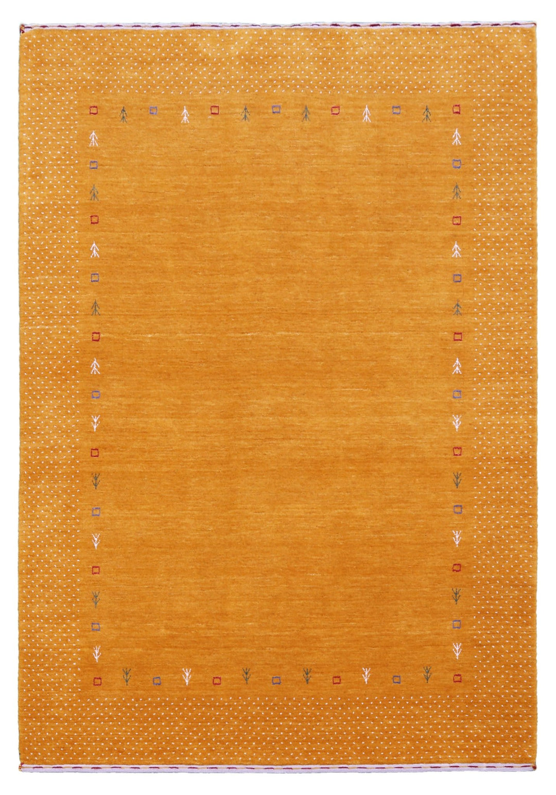 Gold Tribal Border Design Hand Loomed Wool Area Rug - The Rug Decor
