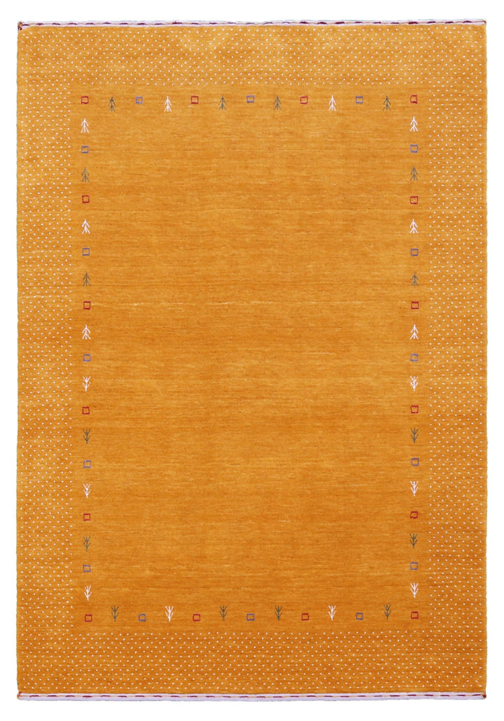 Gold Tribal Border Design Hand Loomed Wool Area Rug - The Rug Decor