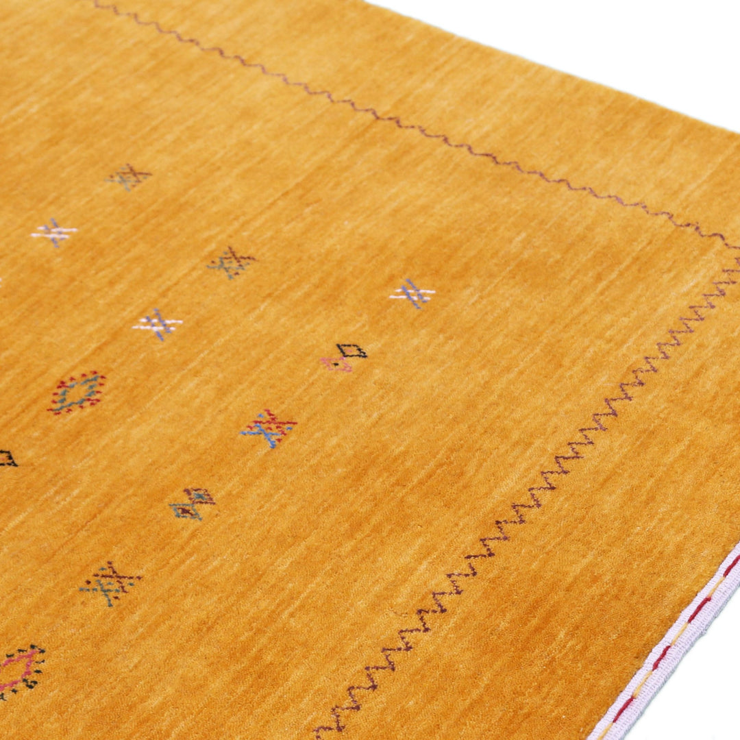 Gold Tribal Center Medallion Hand Loomed Wool Area Rug - The Rug Decor