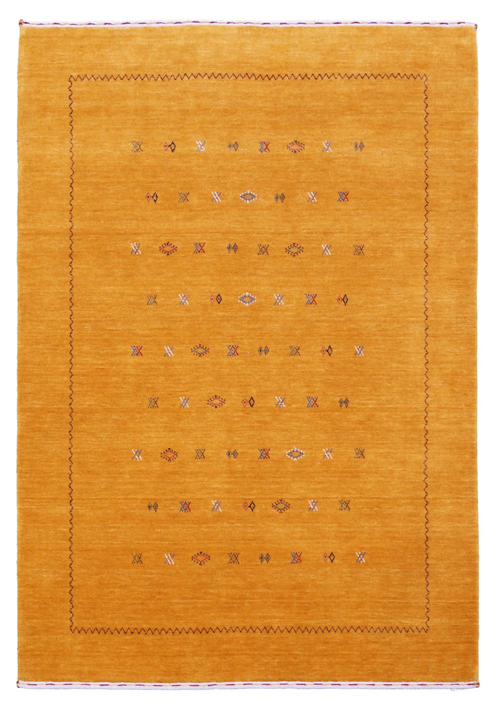 Gold Tribal Center Medallion Hand Loomed Wool Area Rug - The Rug Decor