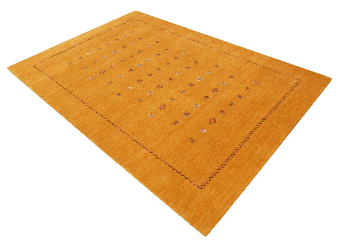 Gold Tribal Center Medallion Hand Loomed Wool Area Rug - The Rug Decor