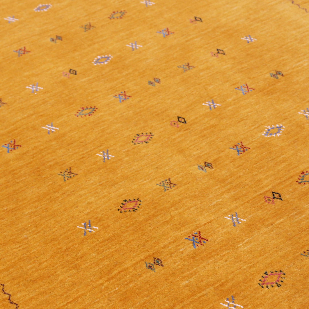 Gold Tribal Center Medallion Hand Loomed Wool Area Rug - The Rug Decor