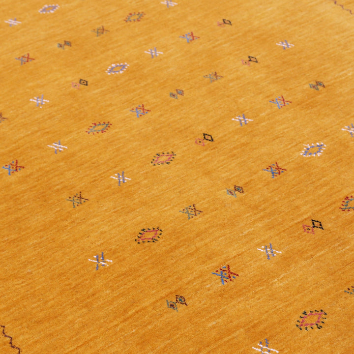 Gold Tribal Center Medallion Hand Loomed Wool Area Rug - The Rug Decor