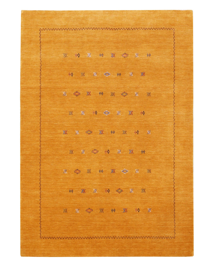 Gold Tribal Center Medallion Hand Loomed Wool Area Rug - The Rug Decor